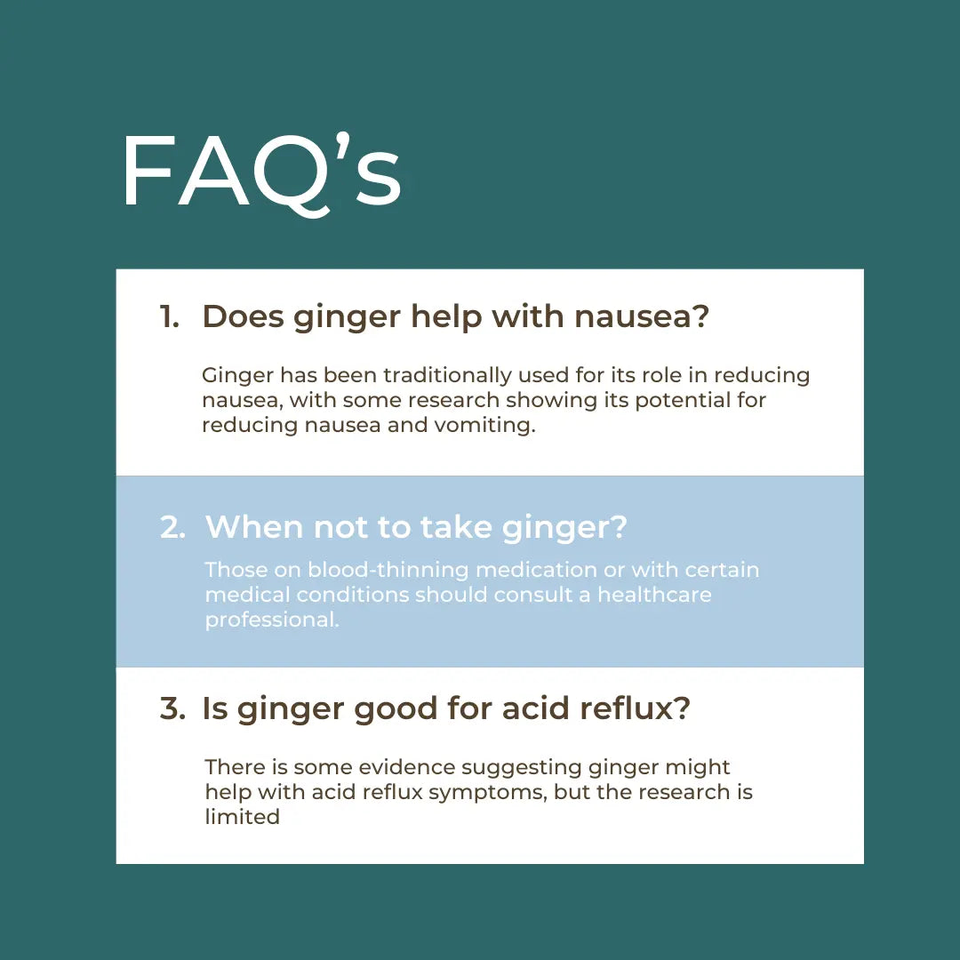 FAQs about ginger on a green background
