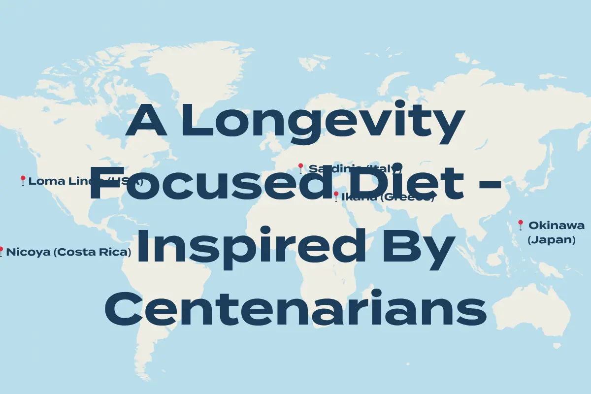Banner with blue letters over a world map