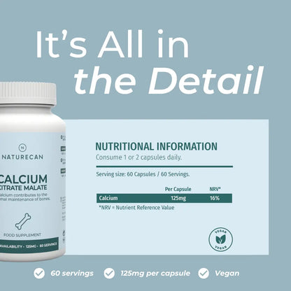 Supplement bottle with nutritional information on a light blue background