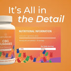 Naturecan CBG gummies packaging with nutritional information on an orange background