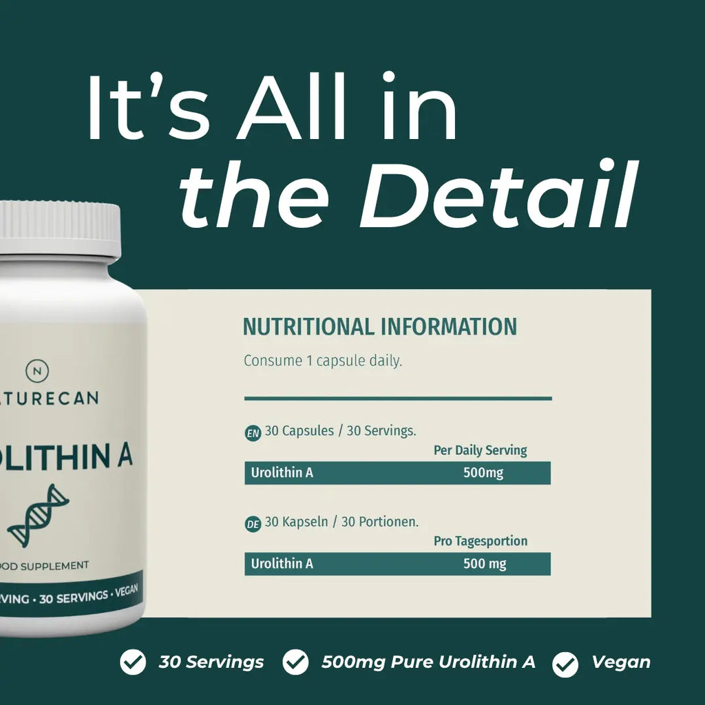 Supplement bottle with nutritional information on a green background