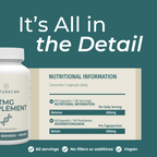 Naturecan TMG supplement packaging highlighting nutritional details and benefits like 60 servings, vegan, no fillers.