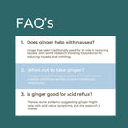 FAQs about ginger on a green background
