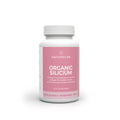 Naturecan Organic Silicium supplement bottle with pink label, 100mg Bloosil, 60 servings, vegan.