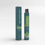 Menthol CBD CBG disposable vape pen by Naturecan, 600mg, with mint leaf design on teal packaging.