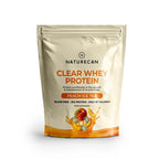 Naturecan Clear Whey Protein package for Peach Ice Tea flavor on a white background