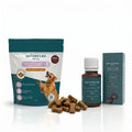 Naturecan Pets product line including dog treats, oil, and box on a white background