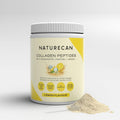 Naturecan Lemon Collagen Peptides Powder packaging with a lemon slice and powder scoop.