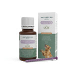 Naturecan Pets UCII Joint Care Oil packaging and bottle with syringe, chicken flavor, 10ml, promotes joint health.