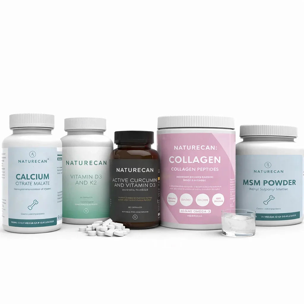 Collection of Naturecan supplement bottles on a white background