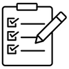 Black check mark symbol on a transparent background.